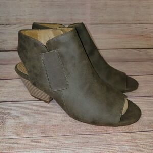 Natural Soul -- Taupe Colored Open Toe Booties Size‎ 9.5M